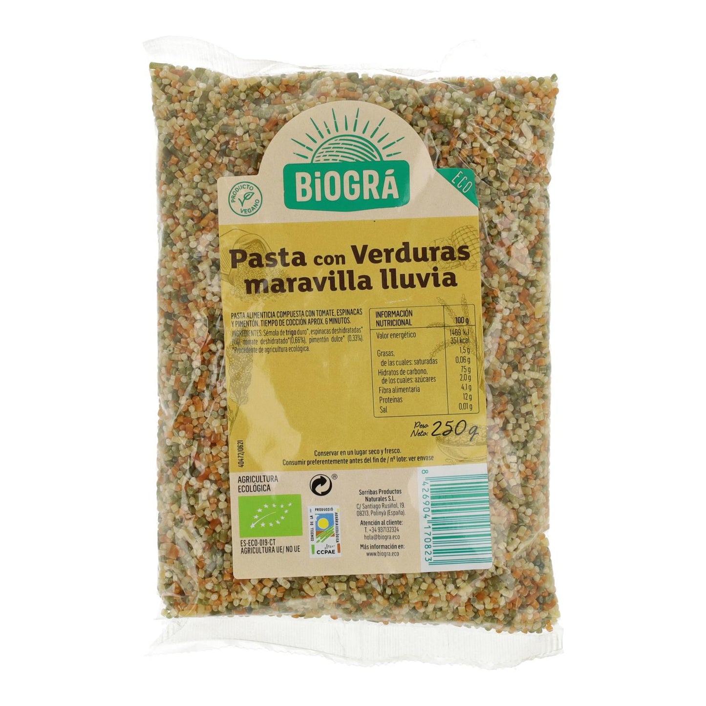 Maravilla Regen mit Bio-Gemüse Biogrà 250 g