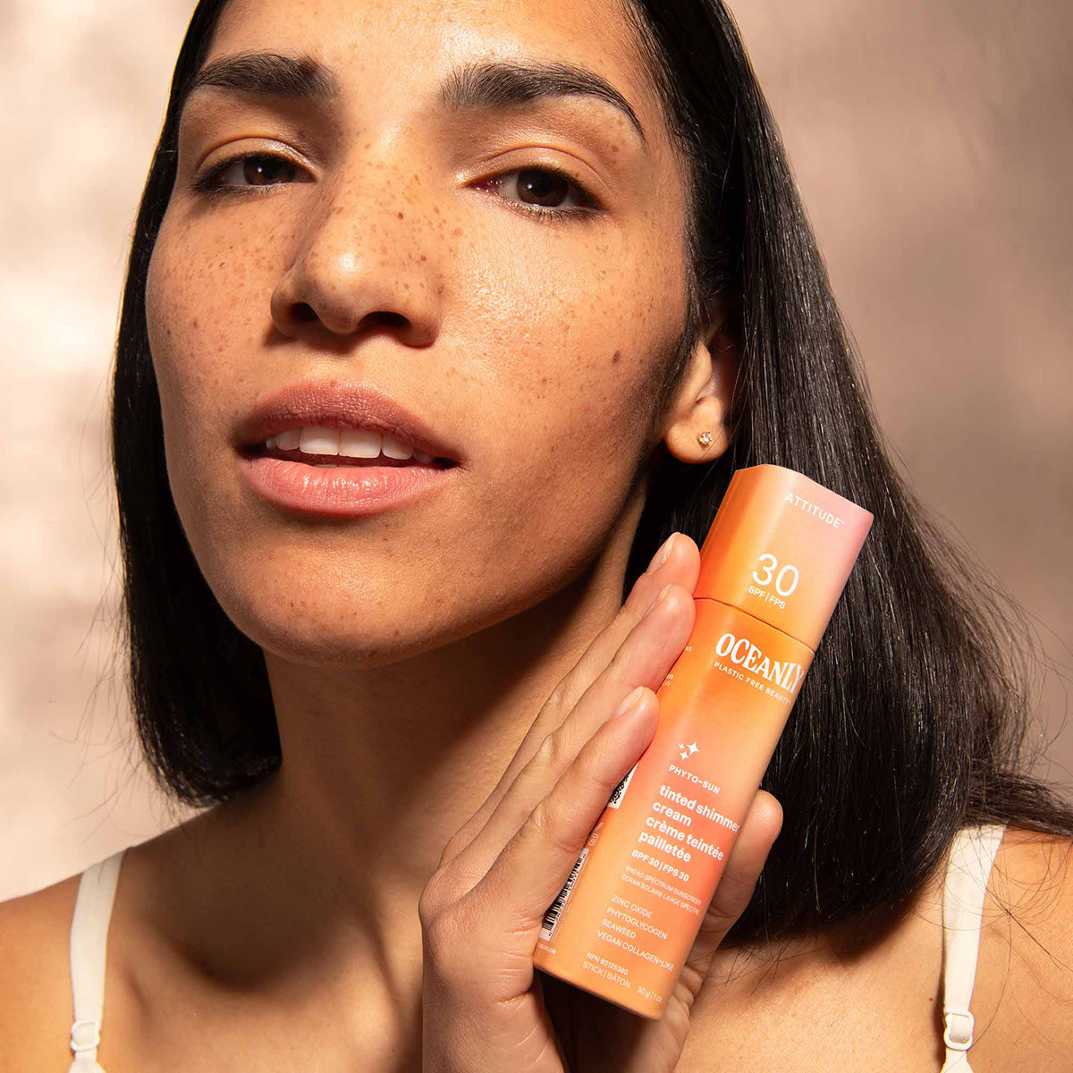 Oceanly - Ansiktskräm med solskydd PHYTO-SUN - Med färg och glans - SPF 30, Attitude, 30 g