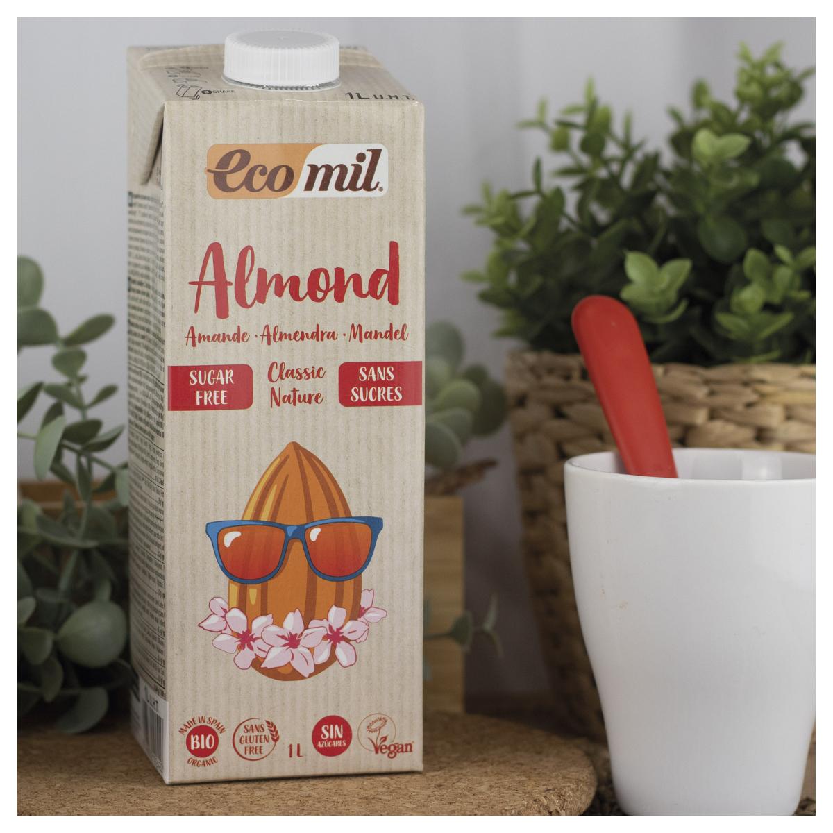 Plantaardige drank Amandel classic Nature bio zonder suiker Ecomil 1L