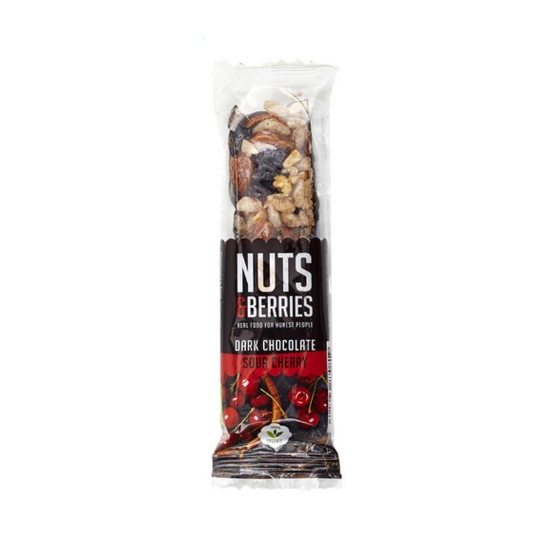 Barretta di cioccolato fondente e ciliegia NUTS&BERRIES 40 g
