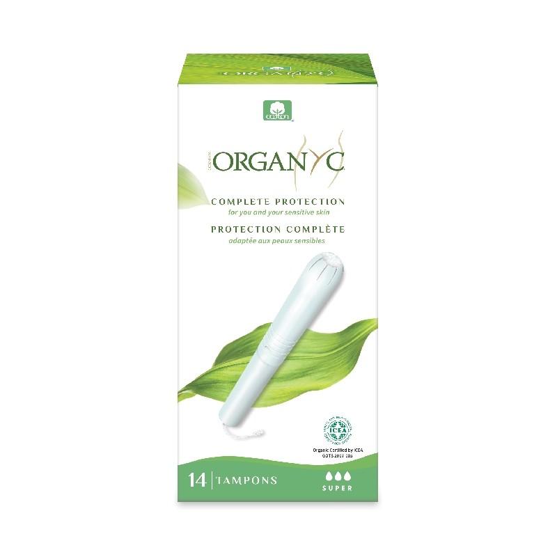 Tamponi super assorbenti 100% cotone biologico con applicatore Organyc 14 pezzi