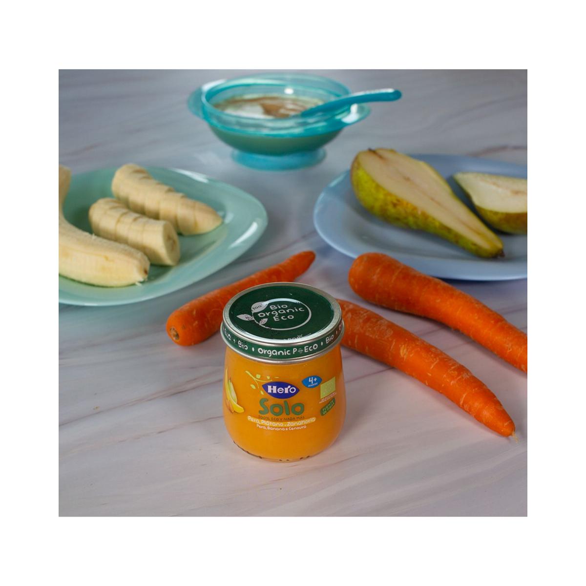 Organic Pear, Banana and Carrot Jar 120 g-Hero Solo