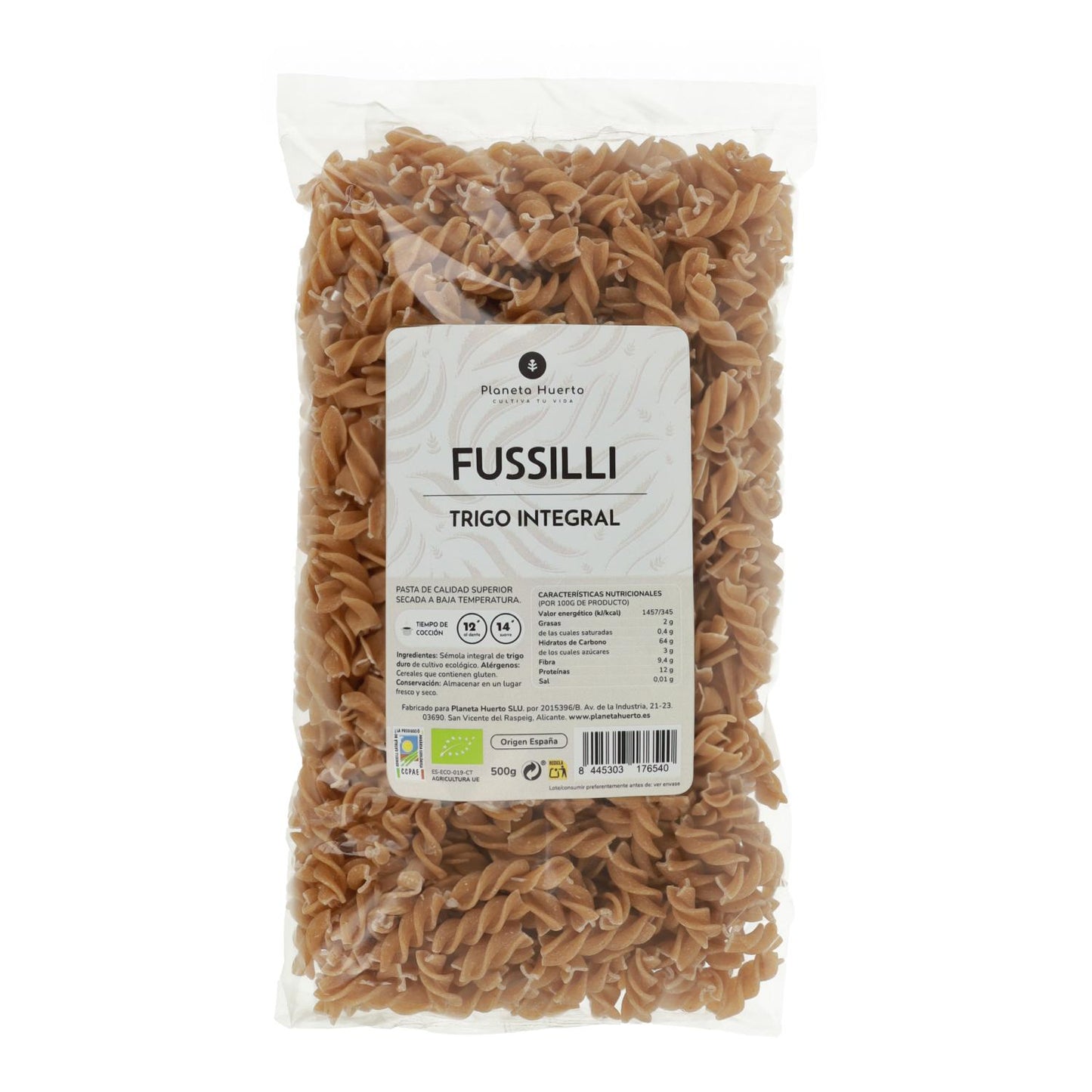 Fussilli integrali ECO Planeta Huerto 500gr