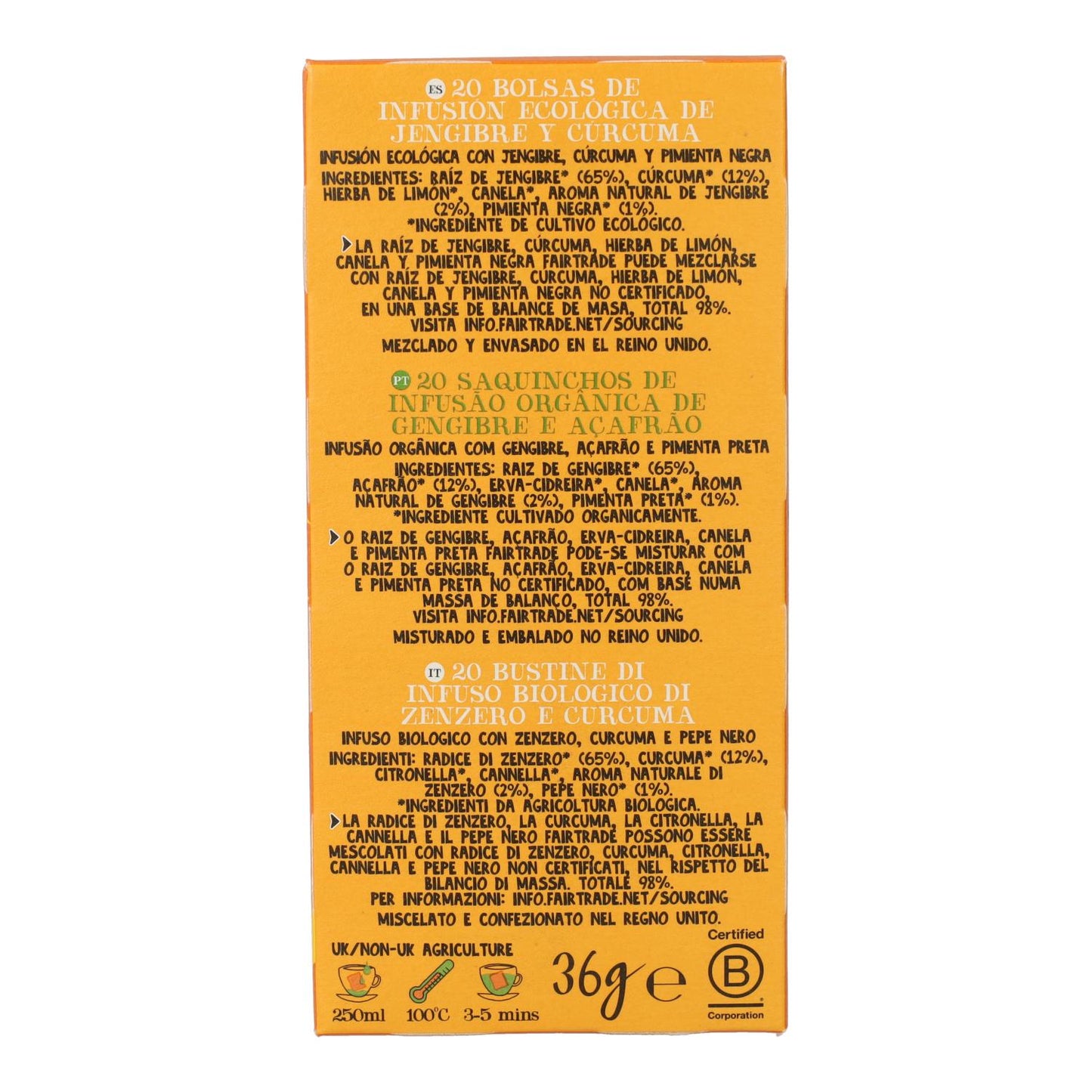 Bio-Ingwer-Kurkuma-Tee Cupper 20 Beutel