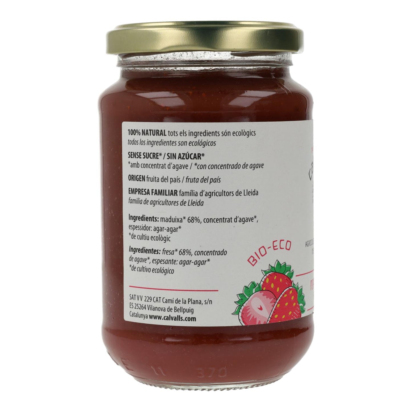 Confiture de fraises bio Cal Valls, 375 g