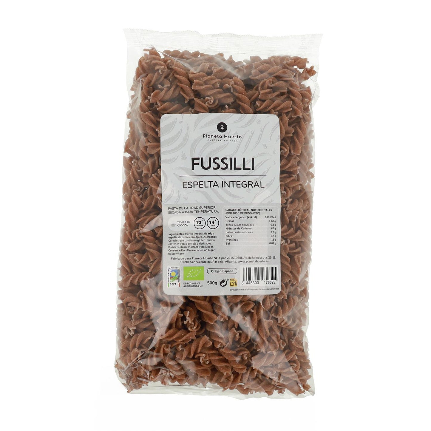 Fullkornsspelt fussilli ECO Planeta Huerto 500gr