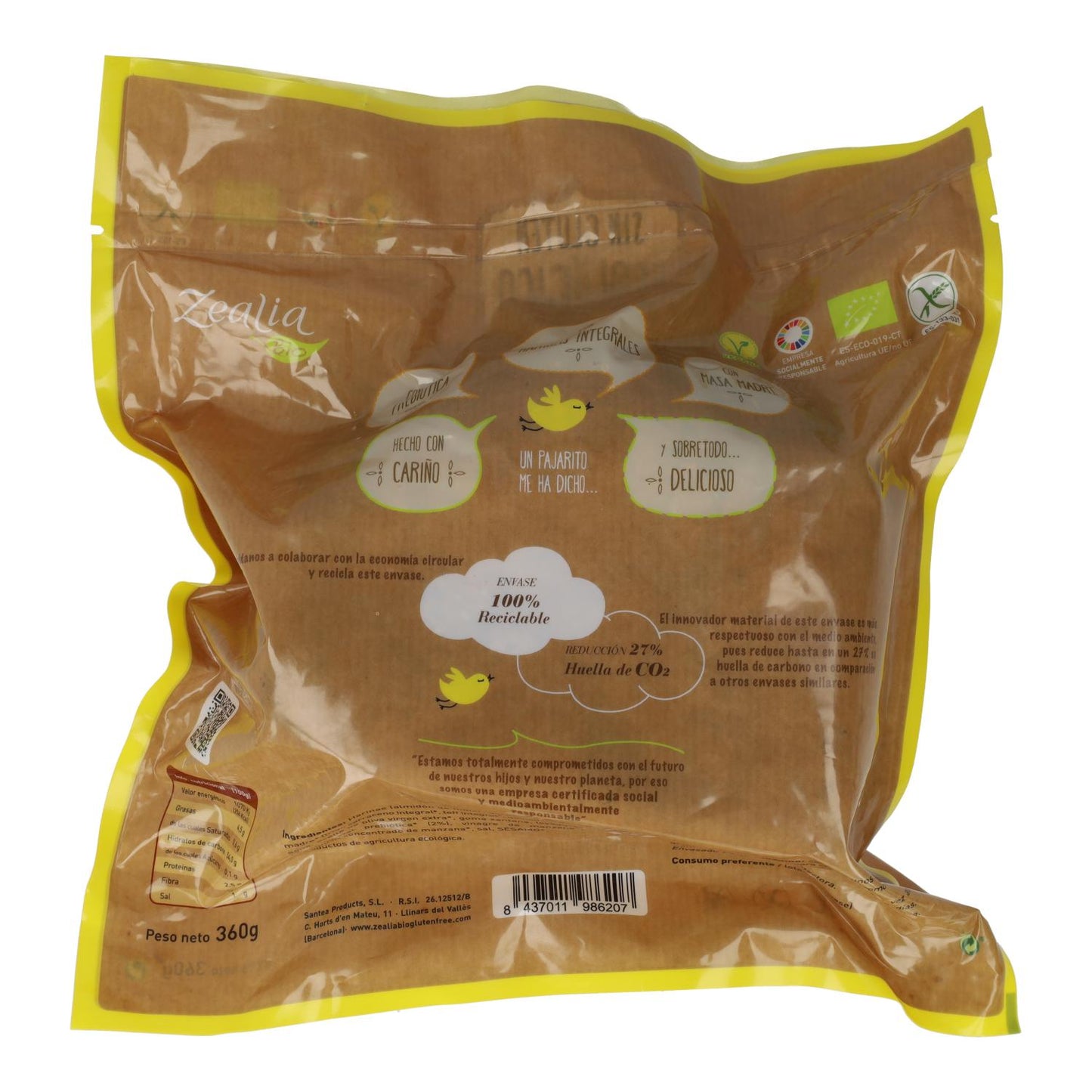 Glutenfreies Bio-Toastbrot Zealia, 360 g