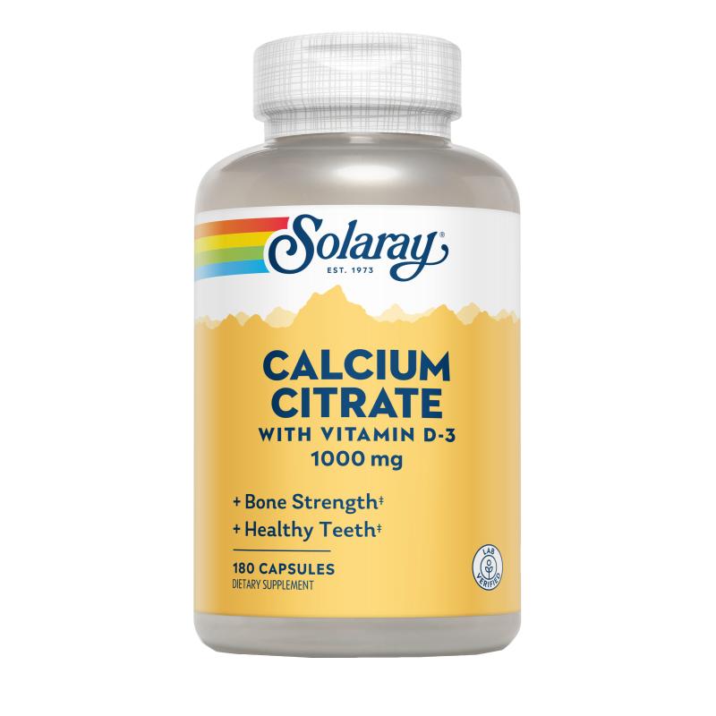 Solaray Calcium W/D3 Citrate 1000mg, 90 capsules