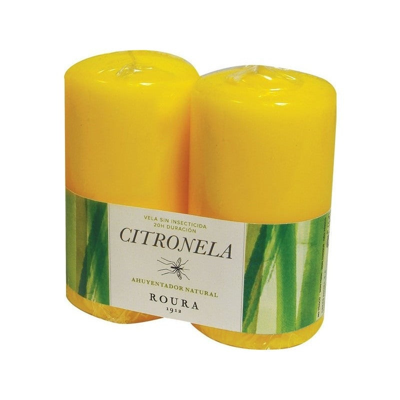 Citronella-kaars tegen muggen 10 cm 2 stuks Roura