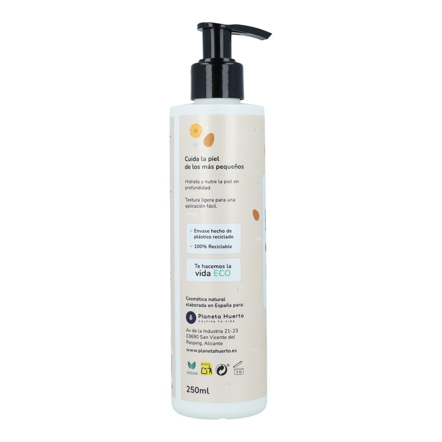Pack Infantil Caléndula y Almendras: gel y champú + crema hidratante Planeta Huerto
