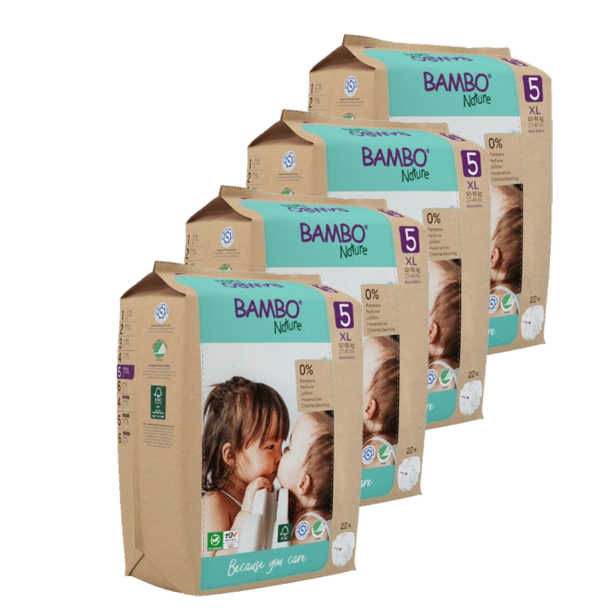 Bambo Nature T5 nappies (12-18 kg) economy pack, 88 units
