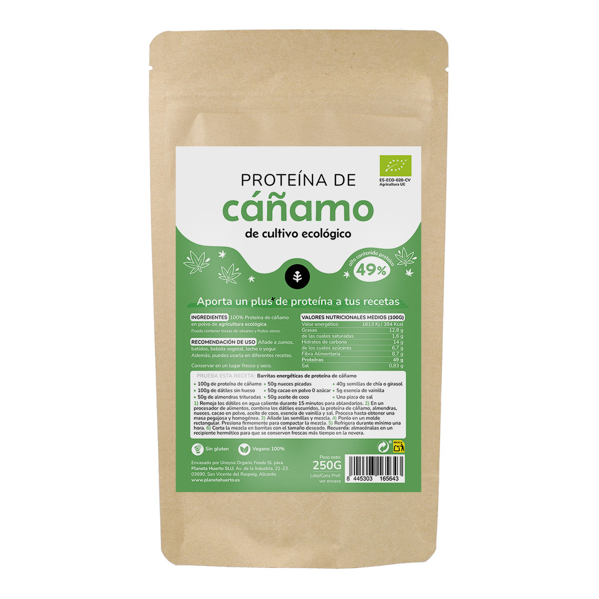 Proteine della canapa Eco Planeta Huerto 250 g