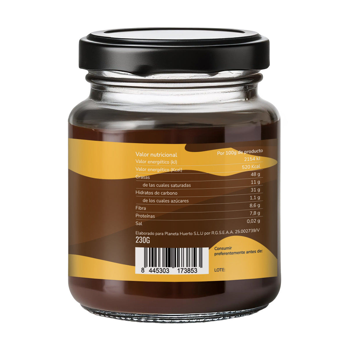 Crema de avellanas y cacao sin azúcares añadidos ECO Planeta Huerto 230 gr