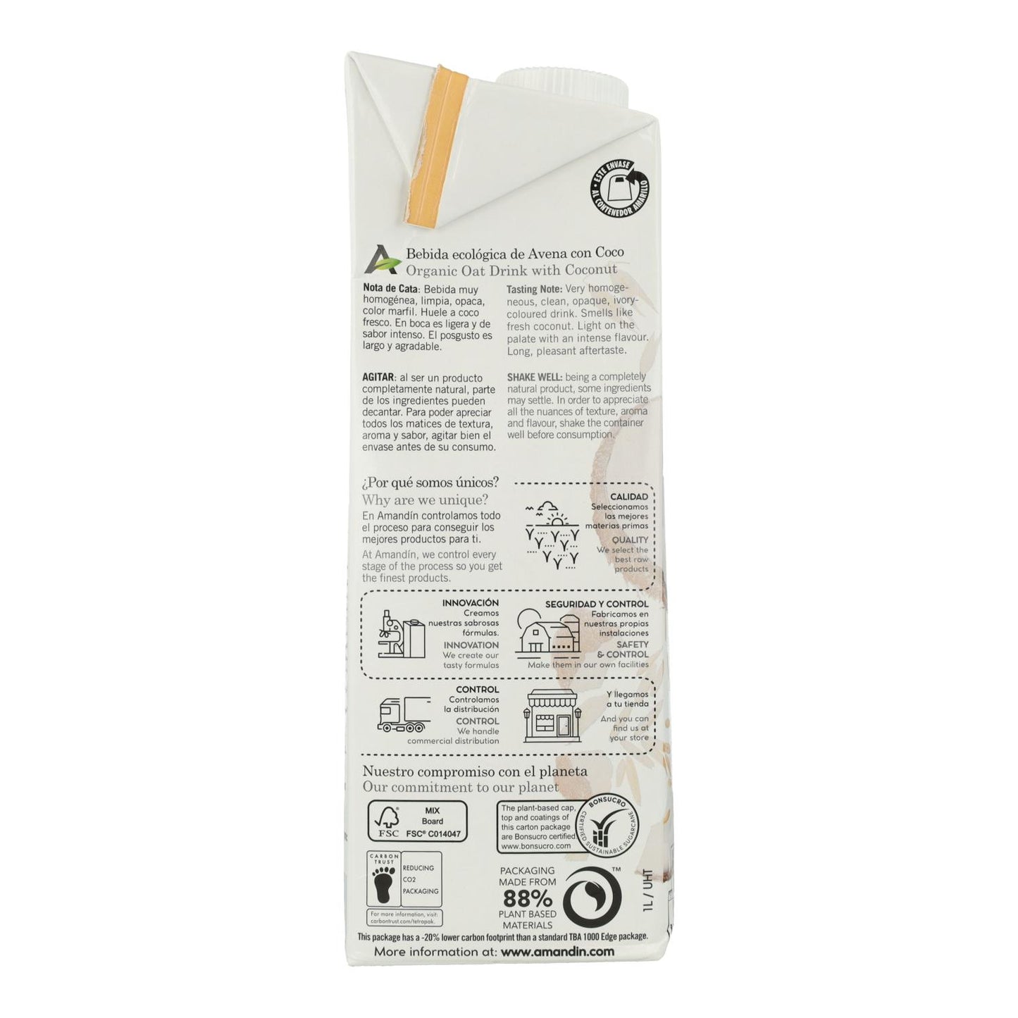 Bevanda all'avena e cocco Amandín 1 L