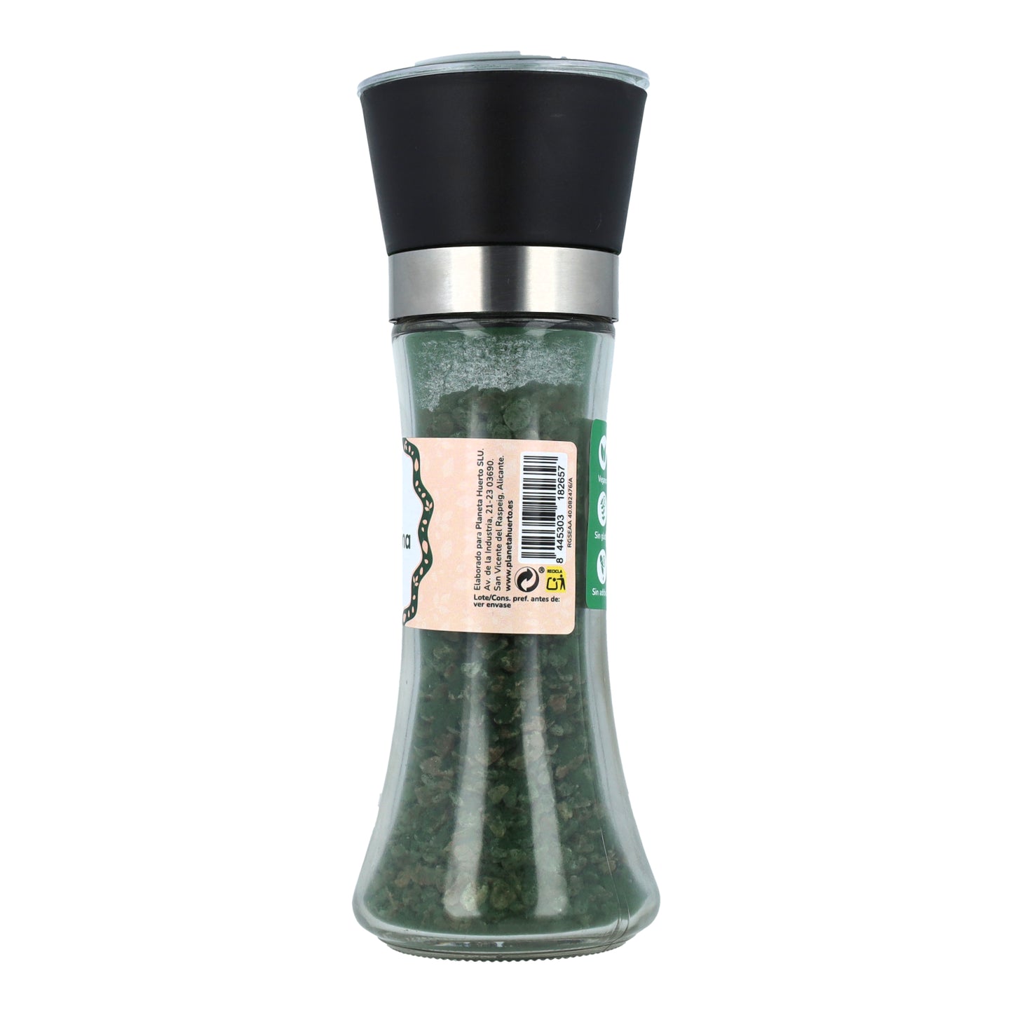 Pink salt grinder with Spirulina algae ECO Planeta Huerto 200g