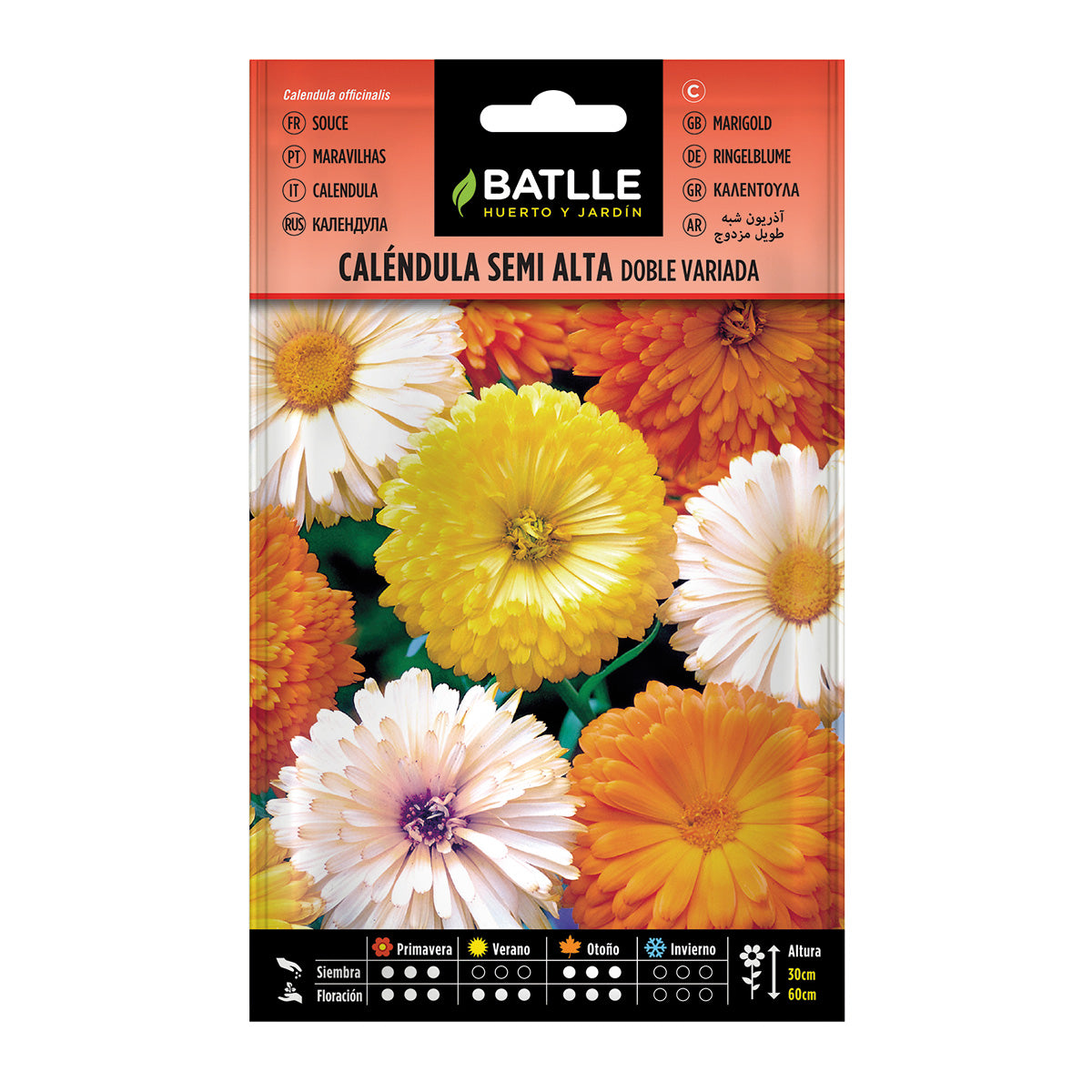 Graines de calendula semi-hautes doubles variées Batlle