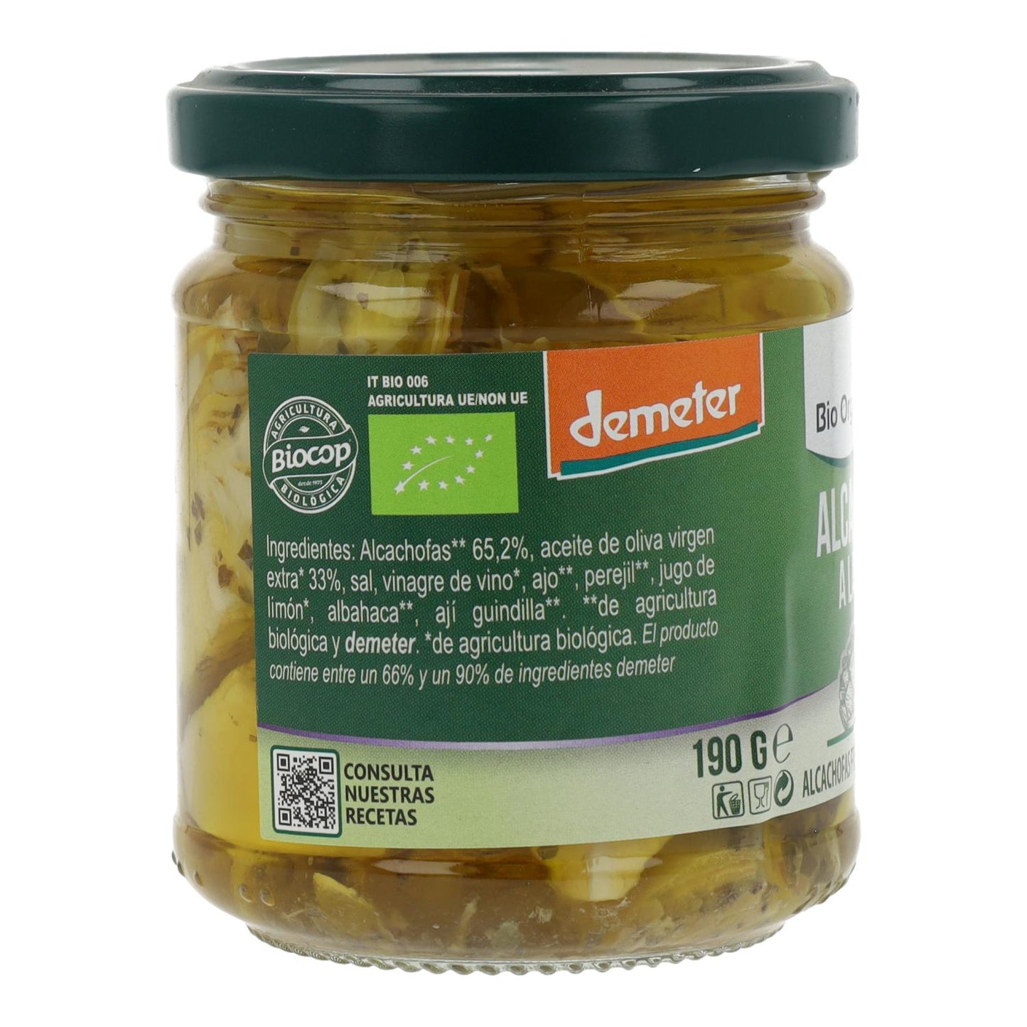 Alcachofas a la Brasa en Aceite Bemeter Bio Organica Italia 190 GR