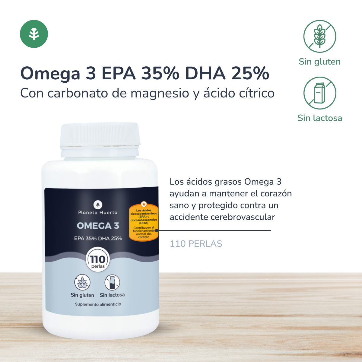 Omega 3 EPA 35% DHA 25% Planeta Huerto 110 Perle