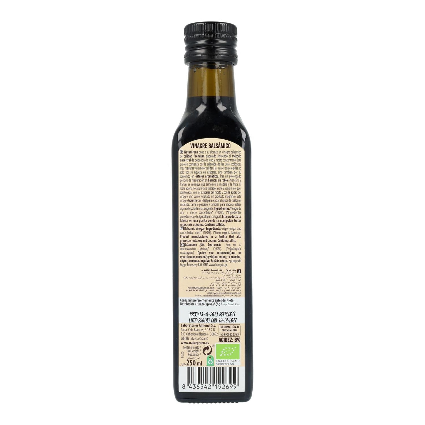 Biologische balsamicoazijn NaturGreen, 250 ml