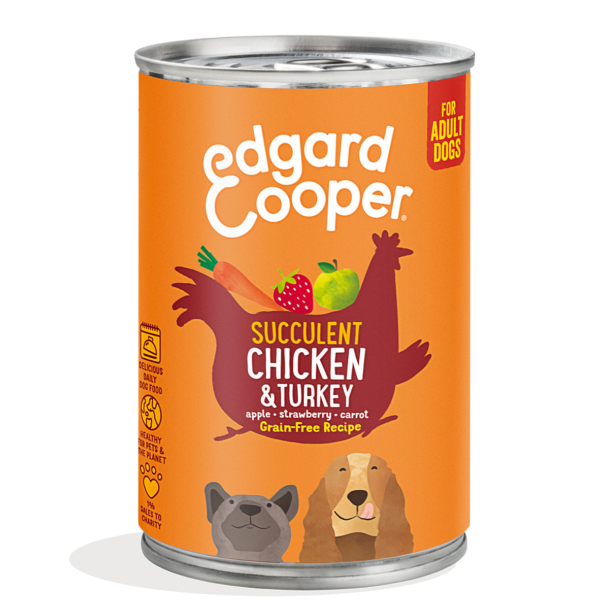 Natvoer voor honden Kip en kalkoen Edgard & Cooper 400 g