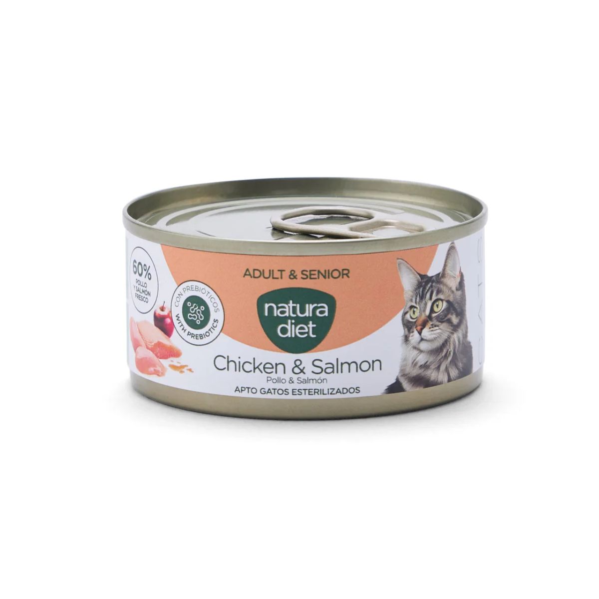 Natura Diet Cat blikje kip en zalm 85 g Natvoer voor katten