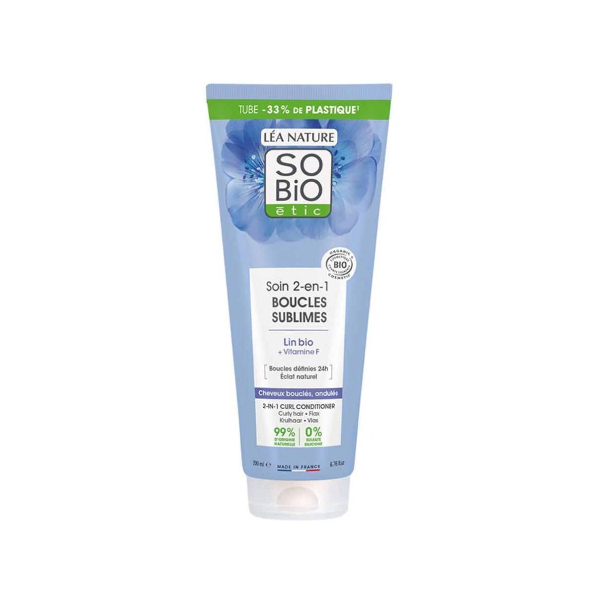 Balsamo per capelli ricci 2 in 1 lino BIO & vitamina F So'Bio étic 200 ml