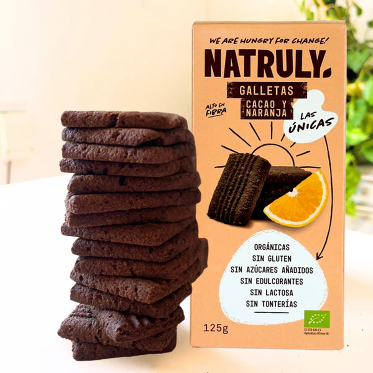 Biologische koekjes met cacao- en sinaasappelsmaak Natruly 125 g