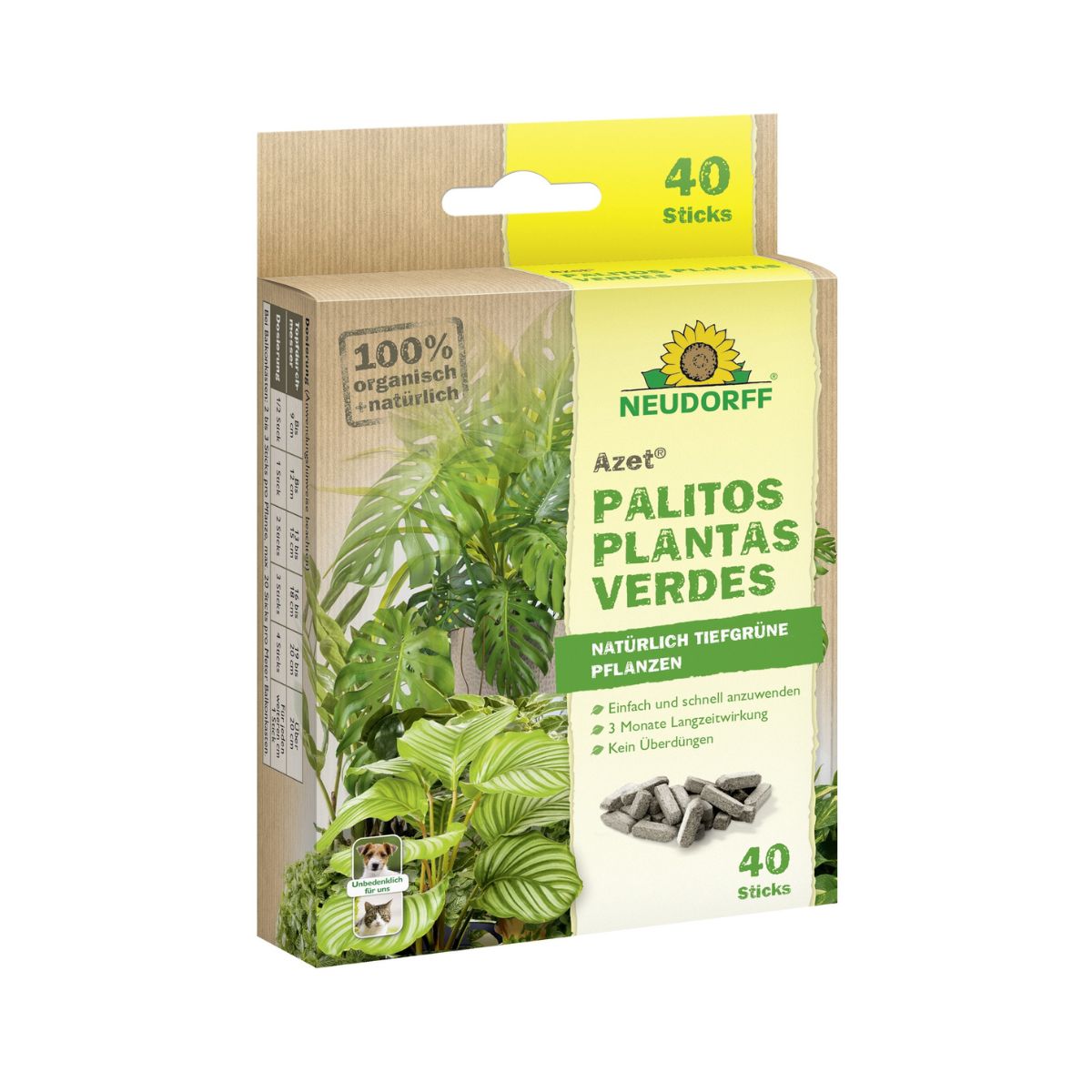 Azet Stokjes Meststoffen voor groene planten Neudorff 40 stuks