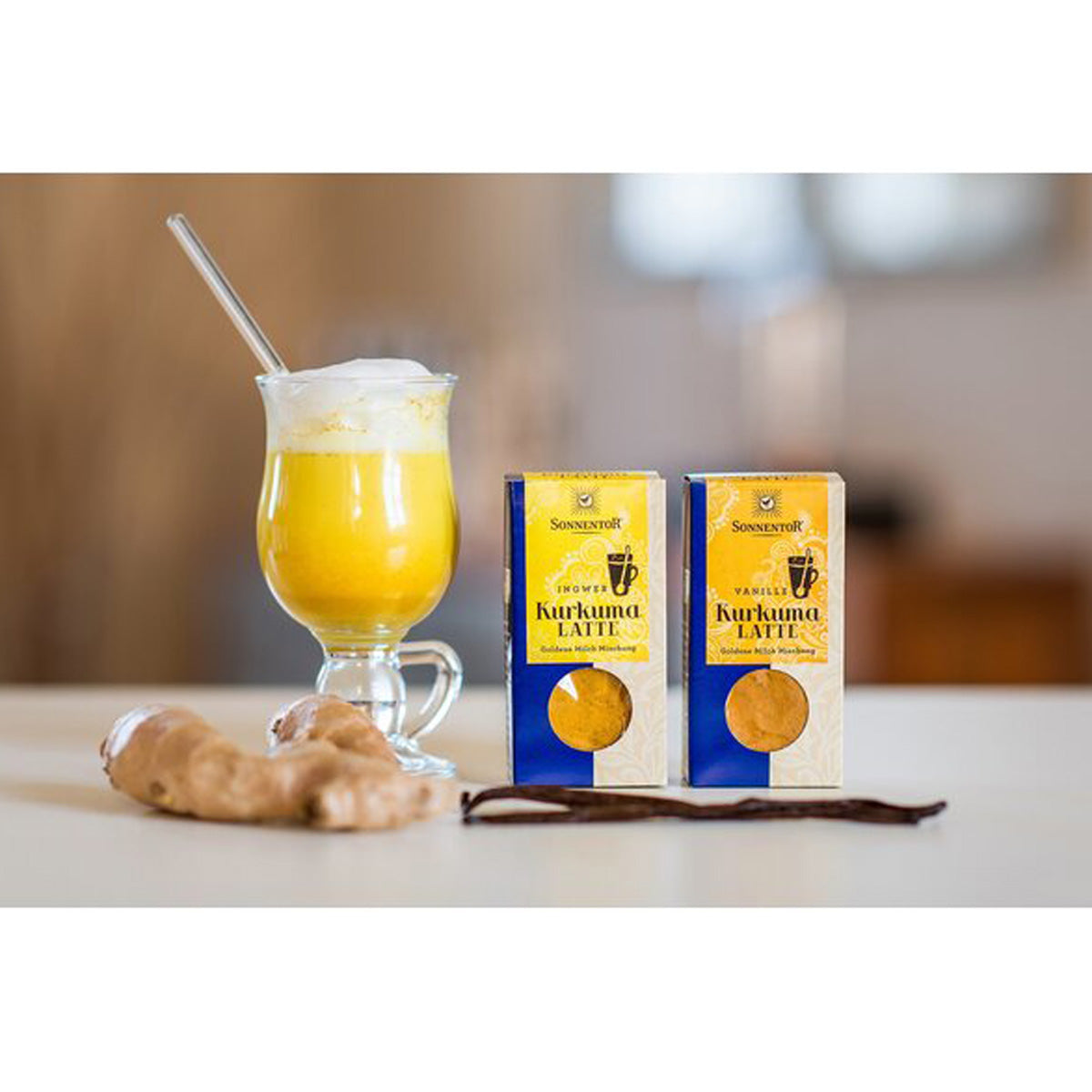 Latte alla curcuma e vaniglia Sonnentor barattolo da 60 g