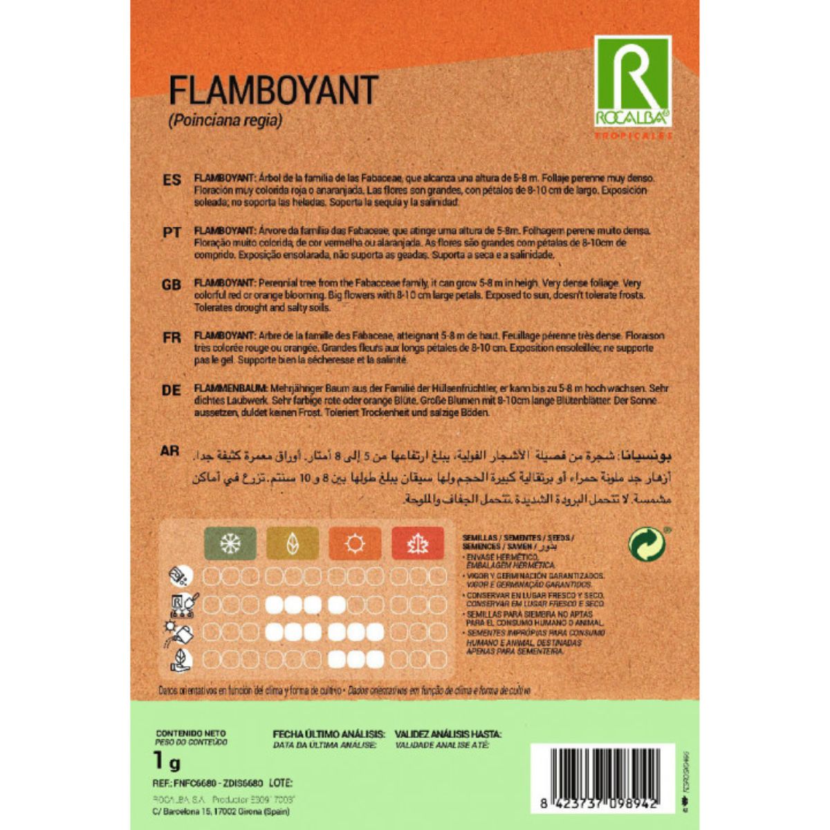 Flamboyantzaadjes Ponciana regia