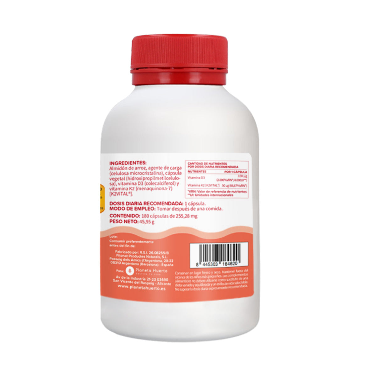 Confezione 3xVitamina D3 e K2 Mk7 Planeta Huerto 180 Capsule