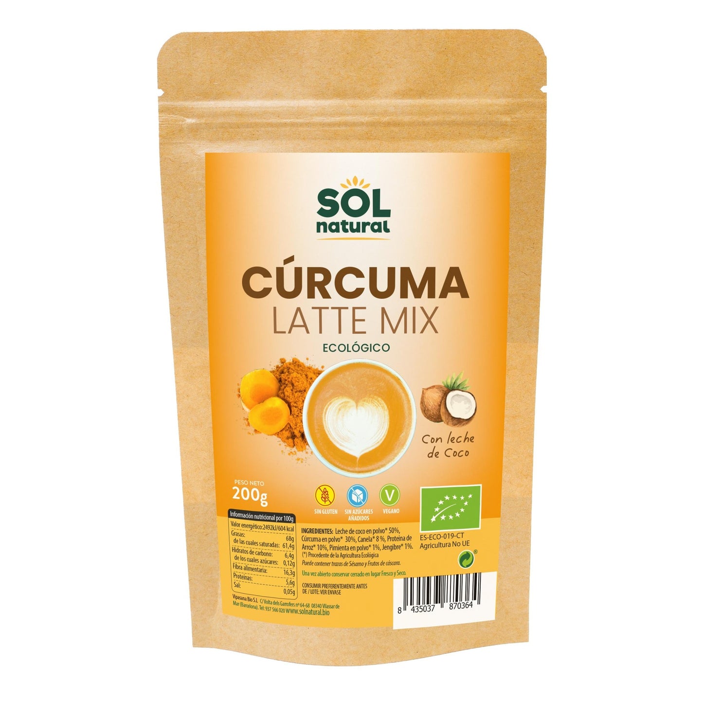 Curcuma Latte Mix bio 200 g Sol Natural