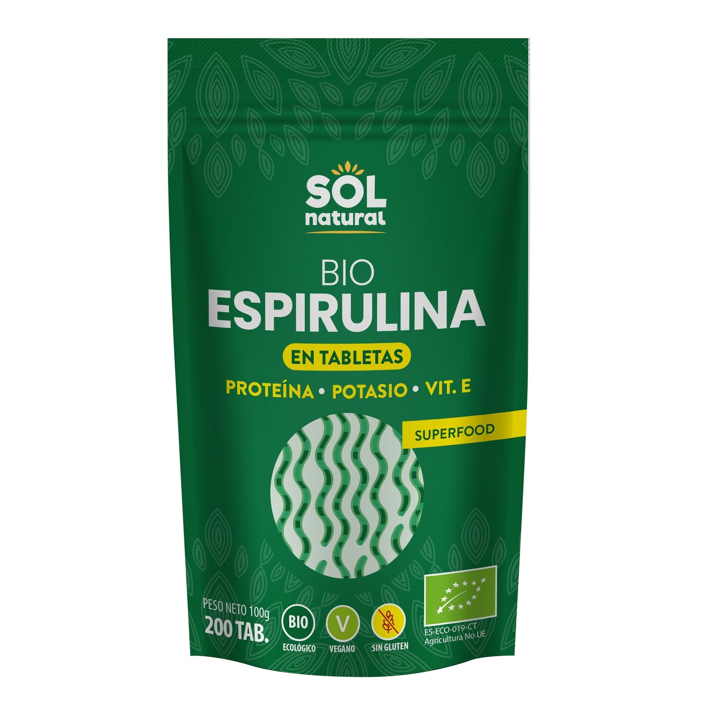 Spirulina in tabletten bio Sol Natural 200 stuks