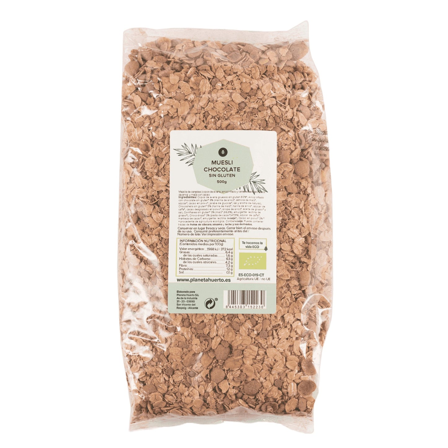 Muesli al cioccolato senza glutine ECO Planeta Huerto 500 g