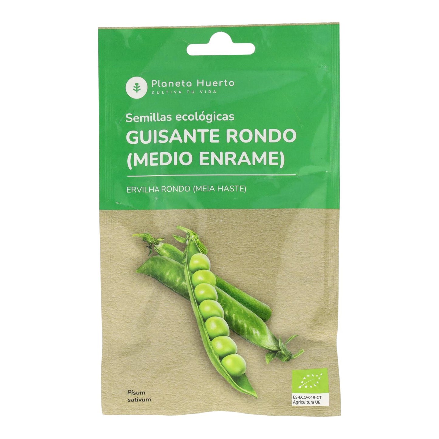 Ecological seeds of Pea rondo 1/2 enrame Planeta Huerto
