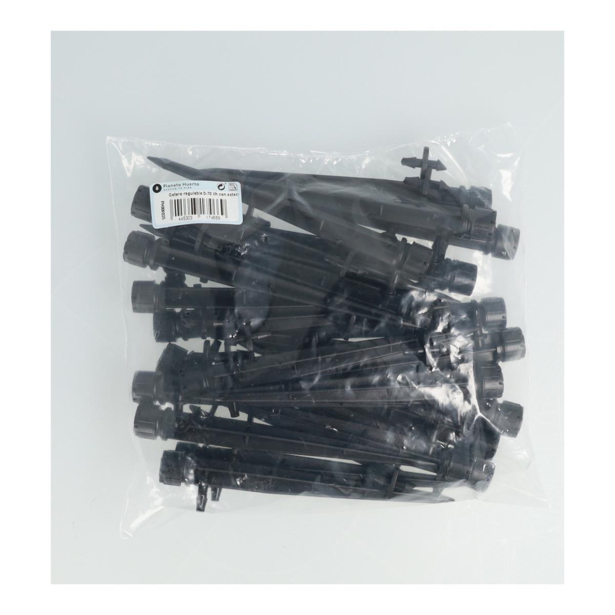 Gocciolatore regolabile 0-70 l/h con picchetto Planeta Huerto 10 unità