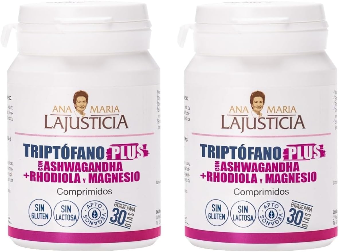 2-pack Tryptofan plus med ashwagandha + rhodiola och magnesium Ana María LaJusticia 60 tabletter