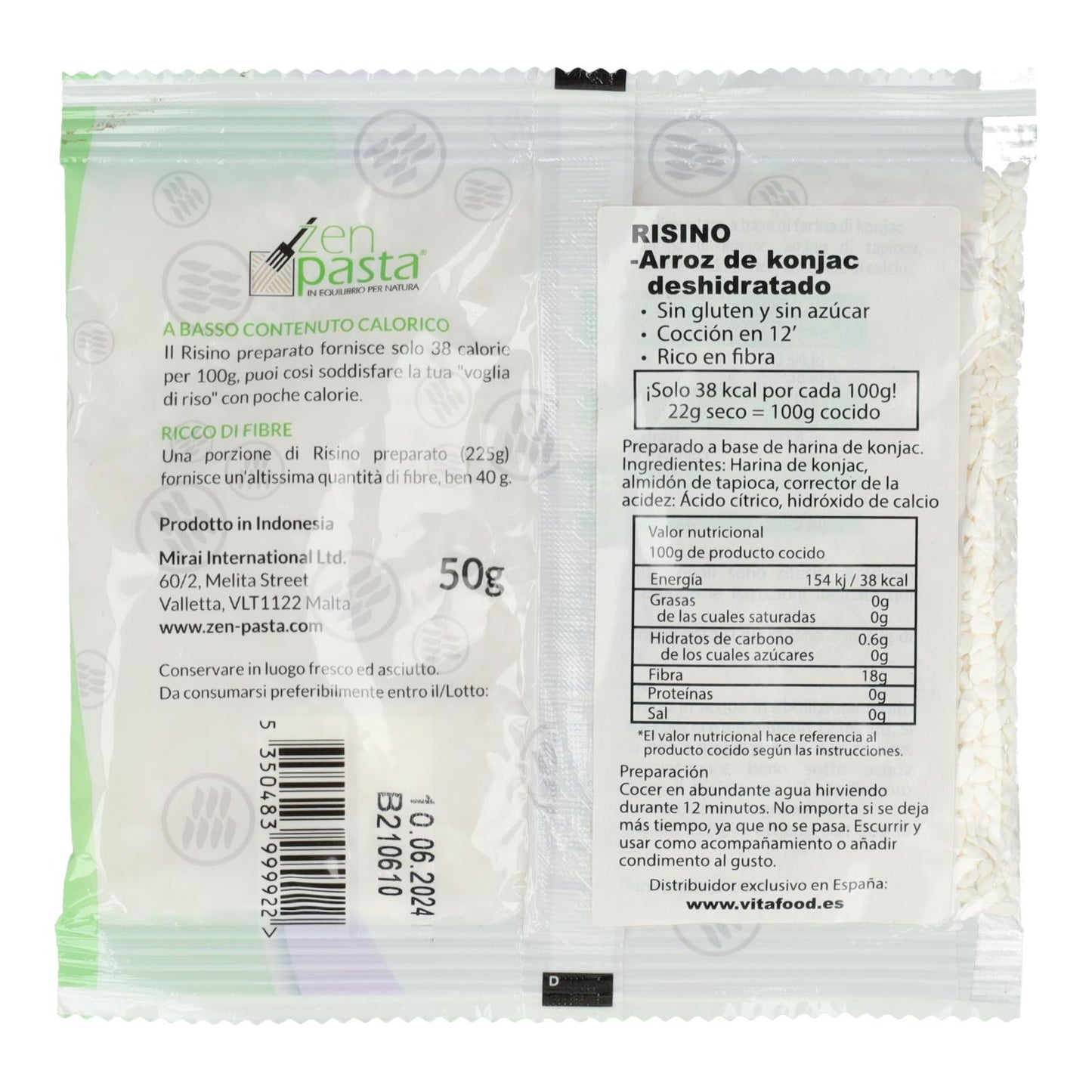 Riso Konjac "Risino" disidratato Zen Pasta 200 g