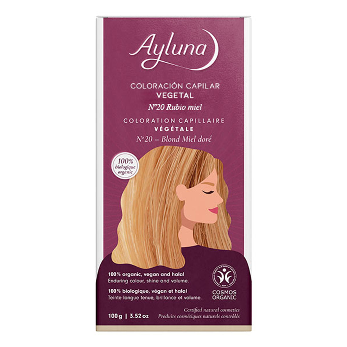 Pflanzliche Haarfarbe 20 Honigblond Ayluna, AYLUNA, 100 g