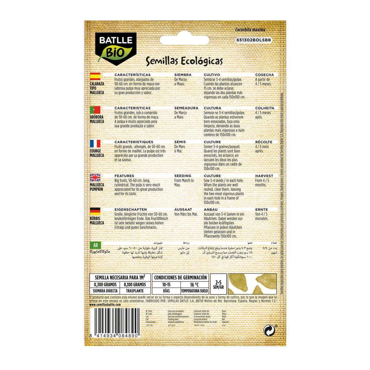 Graines de courge Mallorca bio Batlle