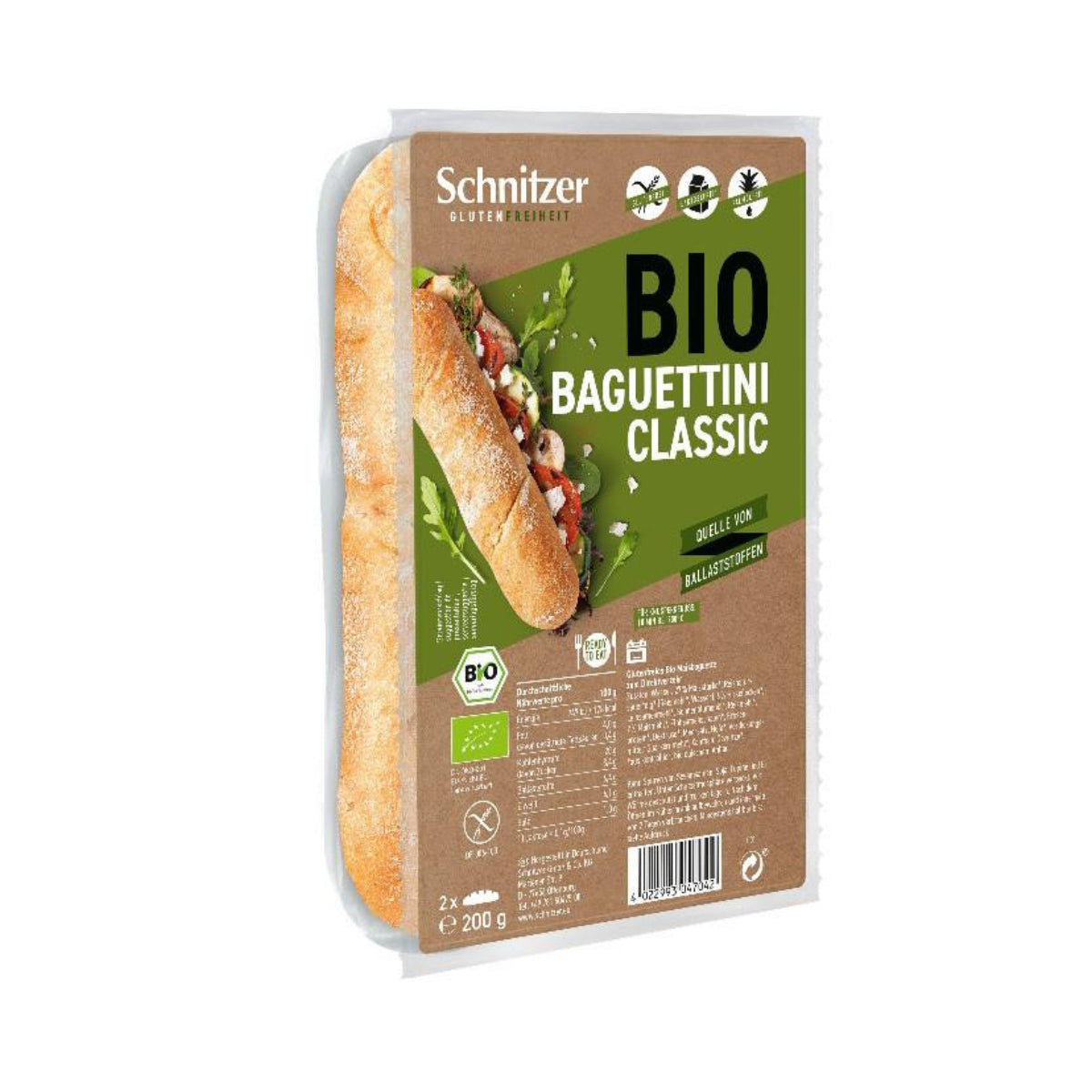 Mini Classic Gluten-Free Organic Baguette Schnitzer 200 g