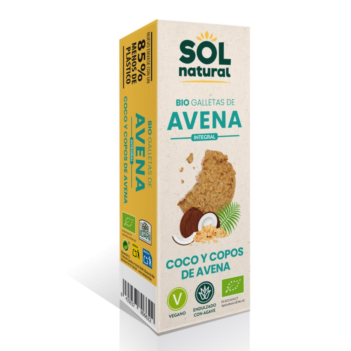 Biscotti d'avena con cocco e agave bio Sol Natural 175 g