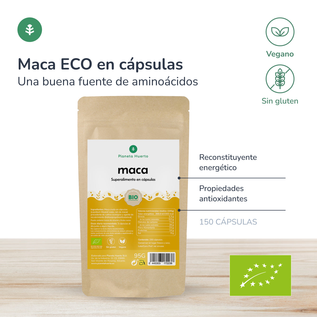 Maca organica Planeta Huerto 150 Capsule