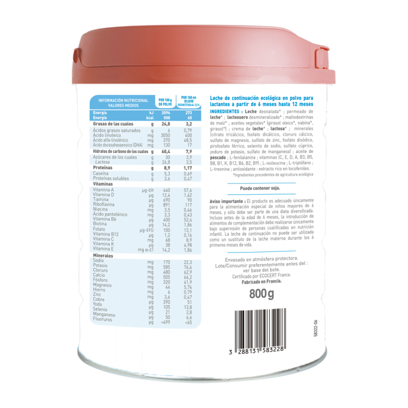 Confezione da 2 latte di proseguimento Primea 2 (da 6 a 12 mesi) biologico Babybio 800 g