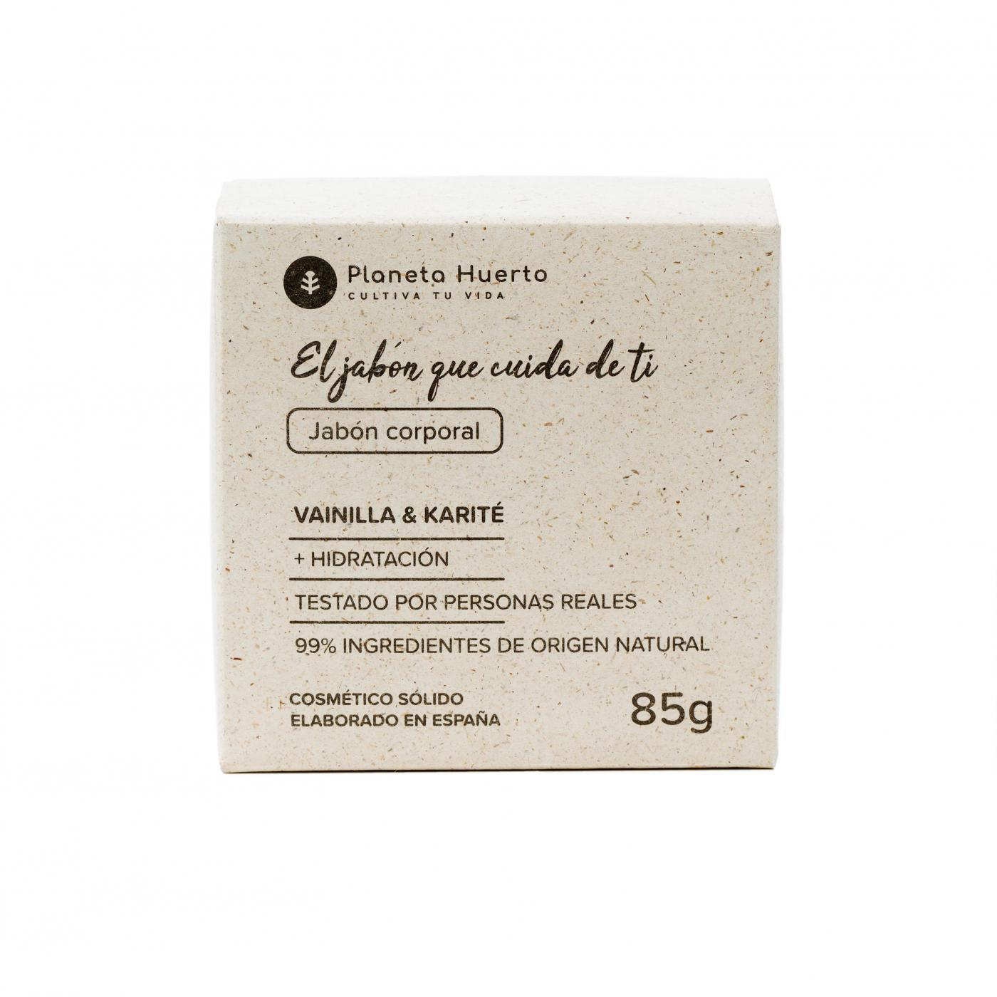 Sapone solido per il corpo alla vaniglia e burro di karité Planeta Huerto 85 gr