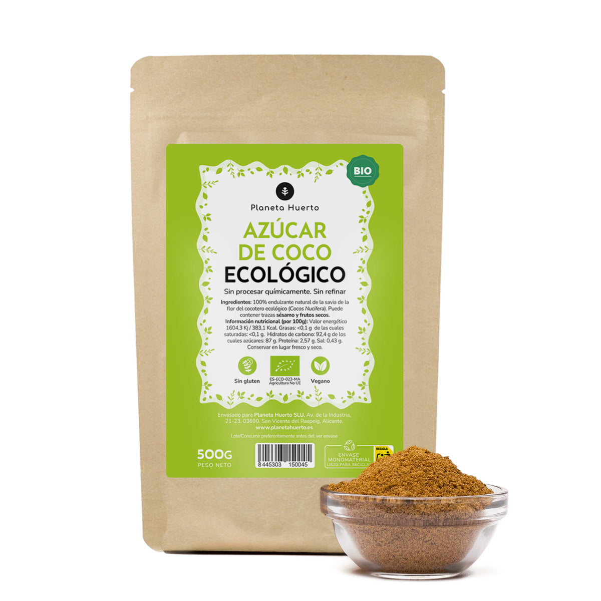 Zucchero di cocco ECO Planeta Huerto 500gr