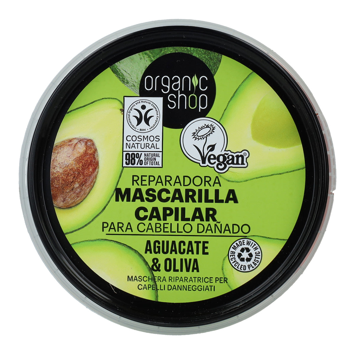 Masque capillaire réparateur express à l'avocat et à l'olive Organic Shop 250 ml