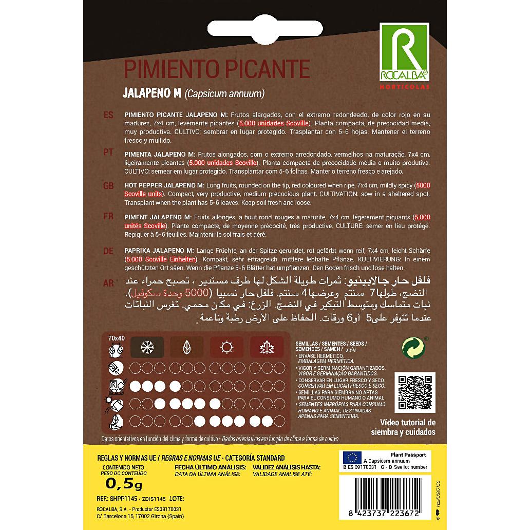 Nasiona ostrej papryki Jalapeño M Rocalba