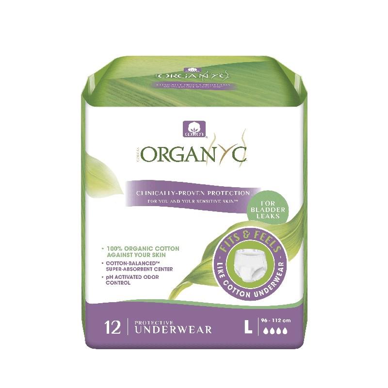 Pannolini per incontinenza in cotone biologico taglia L (95-120 cm) Organyc 12 pezzi