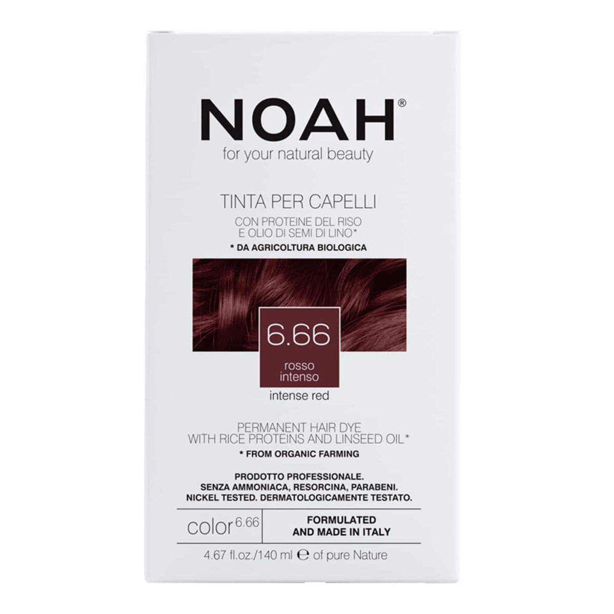 Donker kastanjebruine haarkleurstof Noah 140 ml (6,6)